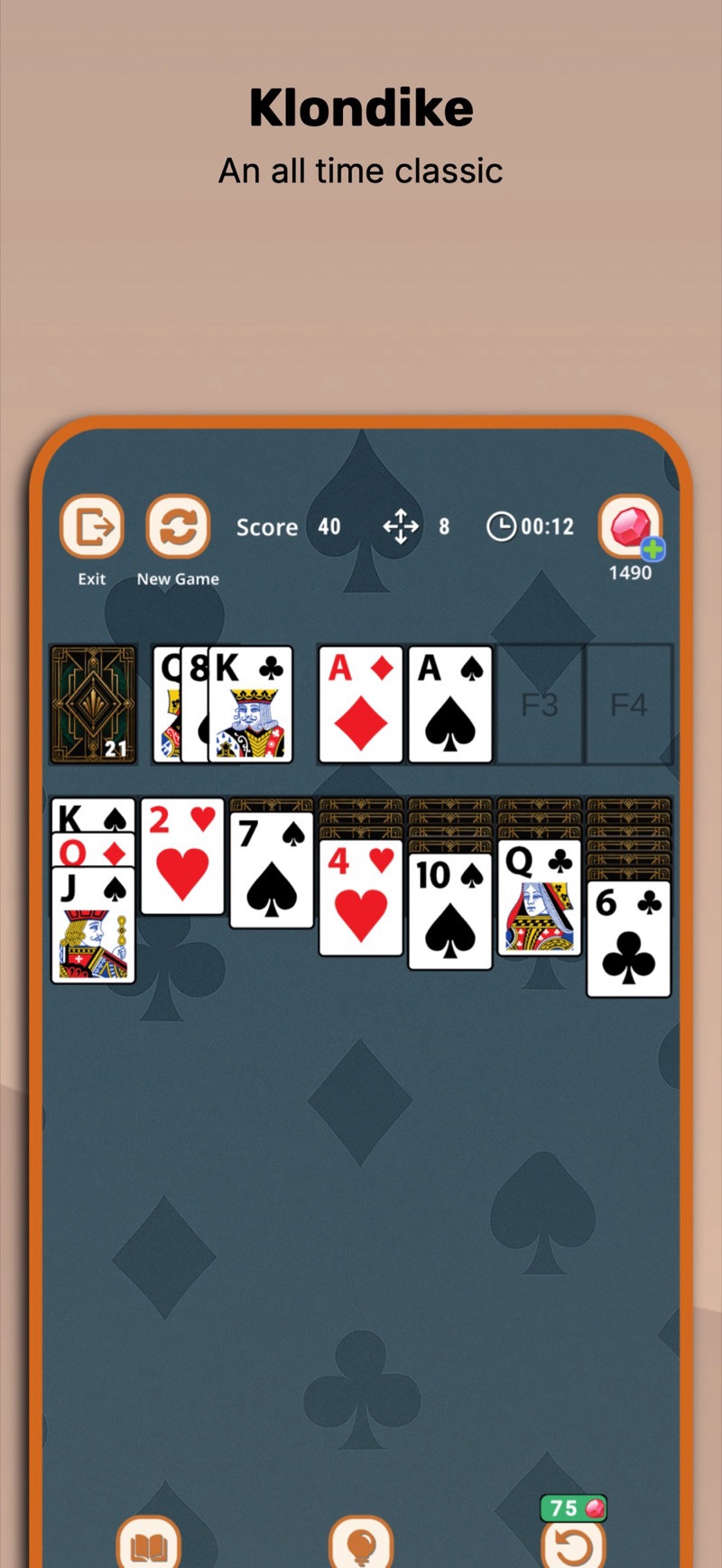 Klondike solitaire in Solitaire Suite